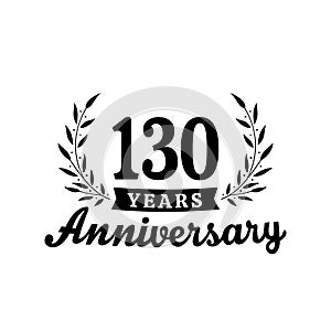 130 years anniversary celebration logotype. 130th anniversary logo. Vector and illustration. photo