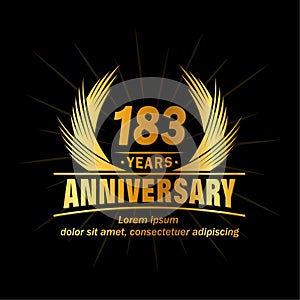 183 years anniversary. Elegant anniversary design. 183rd years logo.