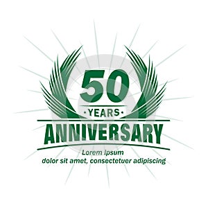 50 years anniversary. Elegant anniversary design. 50th years logo. photo