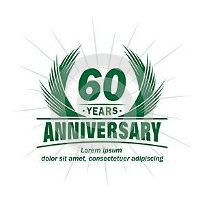60 years anniversary. Elegant anniversary design. 60th years logo. photo