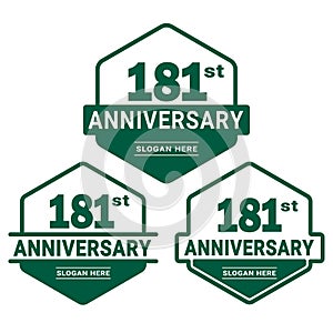181 years anniversary celebration logotype. 181st anniversary logo collection