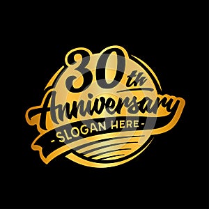 30 years anniversary design template. Vector and illustration. 30th logo.