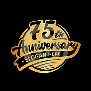 75 years anniversary design template. Vector and illustration. 75th logo.