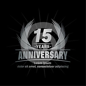 15 years anniversary. Elegant anniversary design. 15th years logo. photo