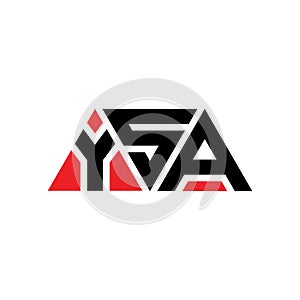 YSA triangle letter logo design with triangle shape. YSA triangle logo design monogram. YSA triangle vector logo template with red