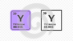 Yttrium, chemical element of the periodic table vector