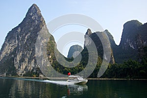 Yu Long river landscape in Yangshuo, Guilin, Guanxi, China