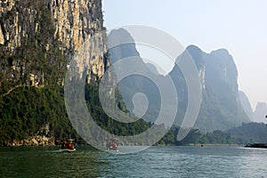 Yu Long river landscape in Yangshuo, Guilin, Guanxi province, China