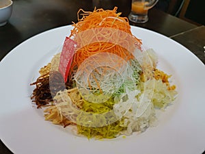 Yu sheng Chinese New Year dish blessings photo