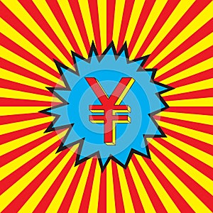 Yuan icon in the pop art explosion