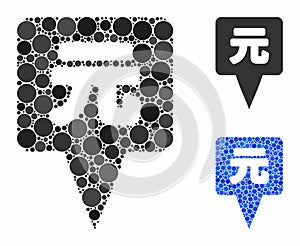 Yuan map pointer Mosaic Icon of Circles