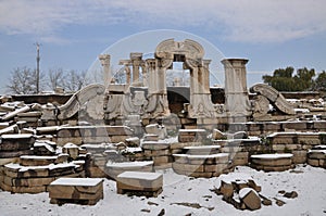 Yuanmingyuan Ruins in snow