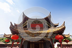 Yuantong Kunming Temple in sunny day, Kunming capital city of Yunnan, China