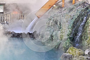 Yubatake hot field water at Kusatsu