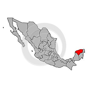 YucatÃÂ¡n of Mexico map shape, travel web concept icon vector illustration