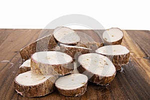 Cut up yucca root,vegetable