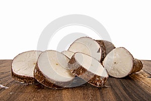 Cut up yucca root,vegetable