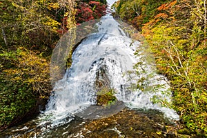 Yudaki Falls in autumn season at Nikko, Japan
