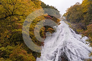 Yudaki Waterfall Autumn forest Nikko Japan