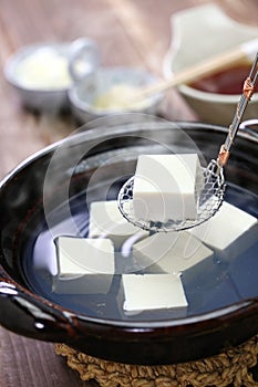 Yudofu, boiled tofu, japanese cuisine