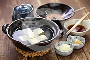 Yudofu, boiled tofu, japanese cuisine