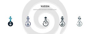 Yueqin icon in different style vector illustration. two colored and black yueqin vector icons designed in filled, outline, line