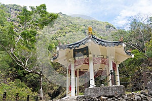 Yuewangting Yuewang Pavilion at Taroko National Park. a famous tourist spot in Xiulin, Hualien, Taiwan