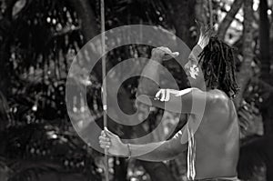 Yugambeh Aboriginal warrior man hunting photo