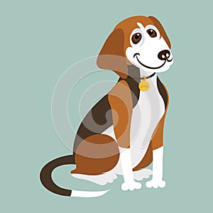 Yugoslavian tricolor hound. Vector illustration