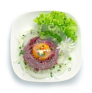 Yuk Hoe Korean raw Beef Tartar with Sesame oil photo