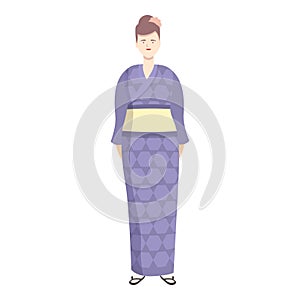 Yukata kimono icon cartoon vector. Asian person