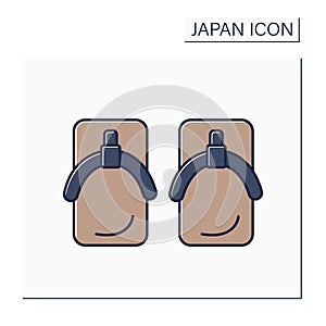 Yukata shoes color icon