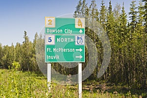 Yukon highway junction sign photo