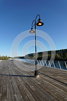 Yukon River flowing in Whitehorse, Canada in September