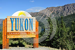 Yukon Territory, Canada Welcome Sign photo