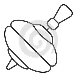 Yula toy thin line icon. Rotating toy vector illustration isolated on white. Kid toy outline style design, designed for