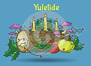 Yule log, vector illustration photo