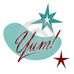 Yum Text Retro Word with Stars