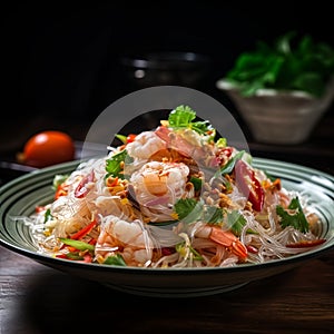 Yum Woon Sen (Glass noodle spicy salad)