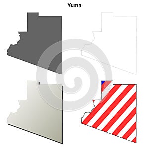 Yuma County, Arizona outline map set