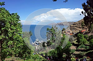 The Yumani community on the Isla Del Sol on Lake Titicaca photo