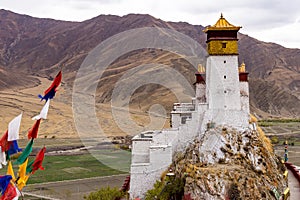 Yumbulakhang Palace, overlooking Yarlung valley - Tibet