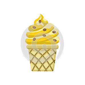 Yummy cold sweet ice cream, color vector illustration