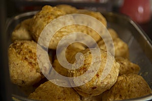 Yummy fried meatball at the Asian food market