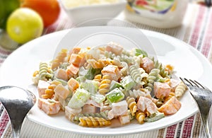 Yummy healthy pasta salad