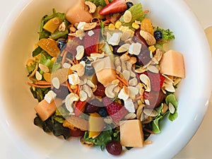 Yummy mixed fruit and vegetable salad.