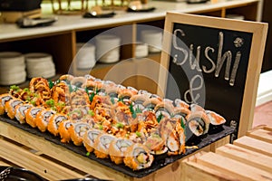 Yummy suchi rolls ready to eat