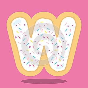 YUMMY WHITE DONUT ALPHABET W 23