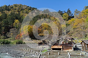 Yumoto Onsen in autumn, Nikko, Japan