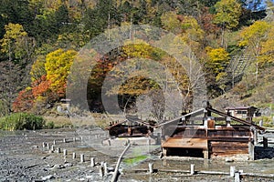 Yumoto Onsen in autumn, Nikko, Japan